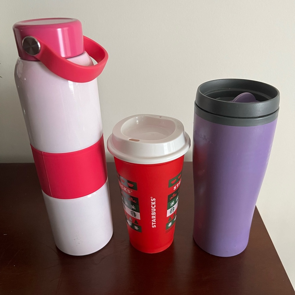STARBUCKS (NEW) ALADDIN AND DUNKIN TRAVEL CUPS